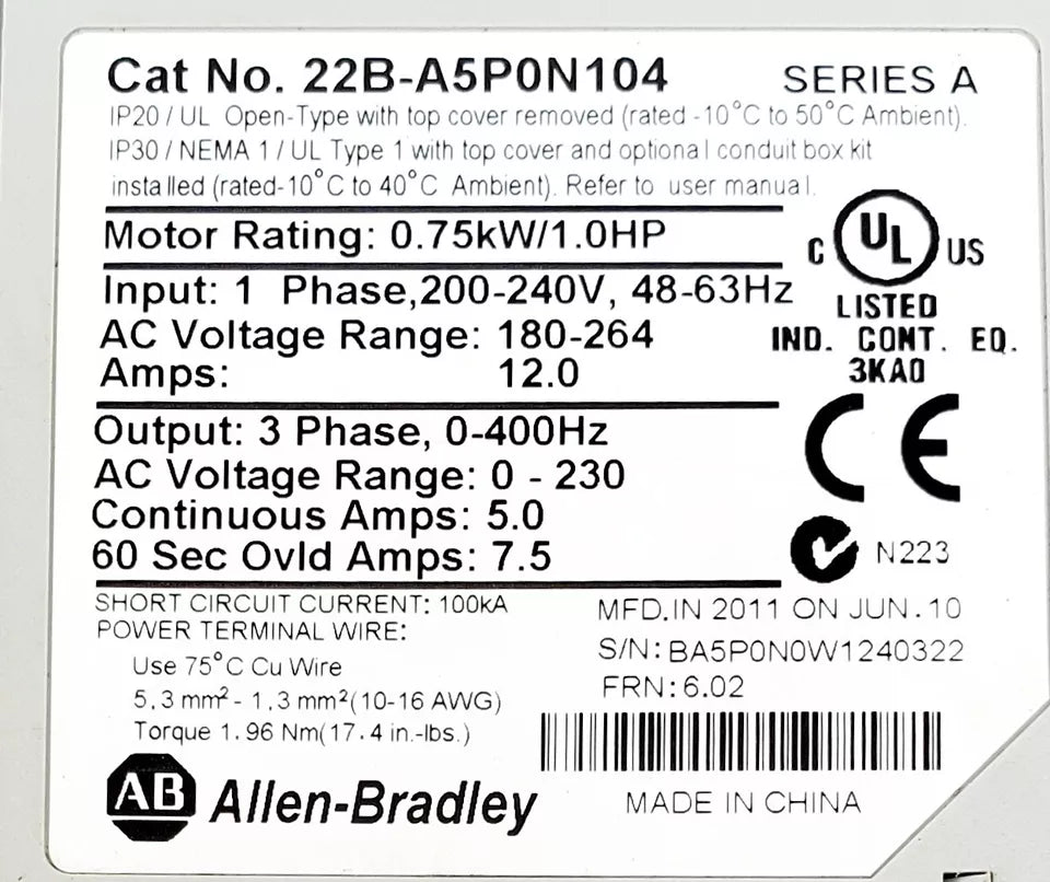 Allen Bradley 22B-A5P0N104