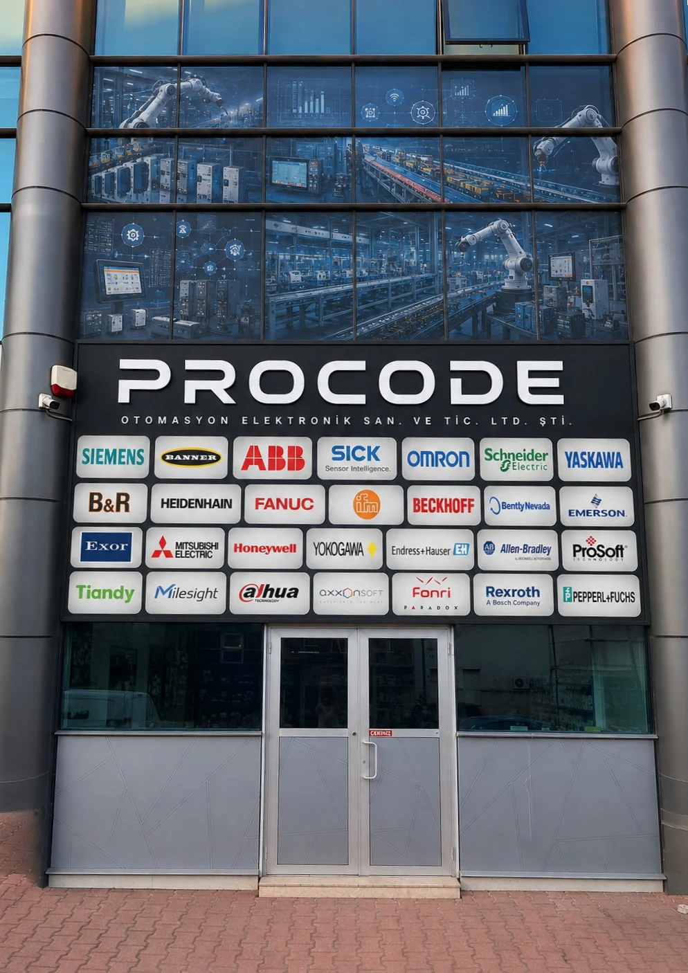 Procode Otomasyon Bursa mağaza dış cephesi ve temsil edilen otomasyon markaları